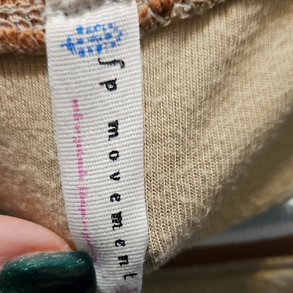 FP Movement by Free People Tan Cropped Ringer Tee with White and Rust Trim - Picture 8 of 8